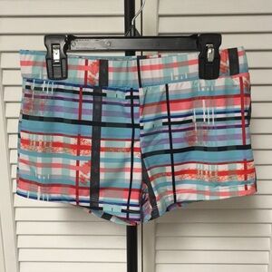 Red, White, Blue and Purple, Striped, Tiny Shorts (S)